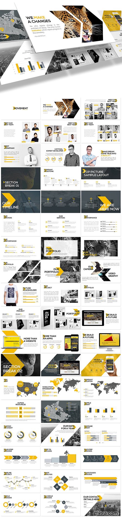 CreativeMarket Movement - Swiss Powerpoint Template 767156