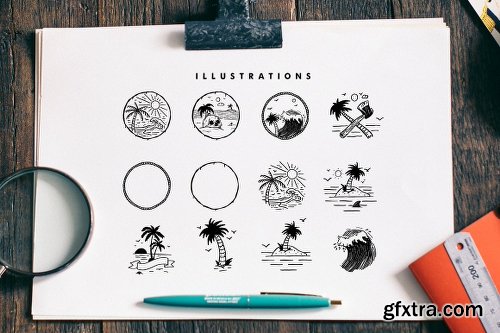 CreativeMarket Carbon Illustration, Badges And Font 1841520