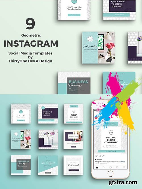 CreativeMarket - Geometric Instagram Templates 1848321