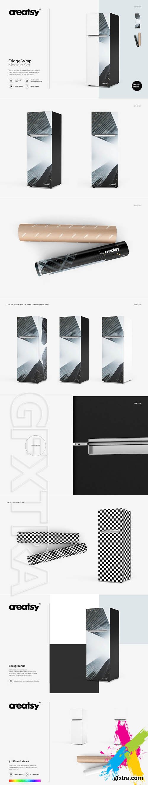 CreativeMarket - Fridge Wrap Mockup Set 1846652