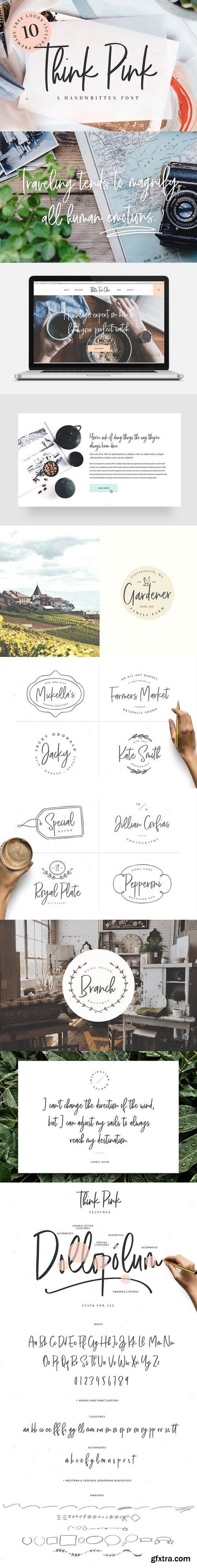 CM - Think Pink Handwritten Font & Logos 1782154