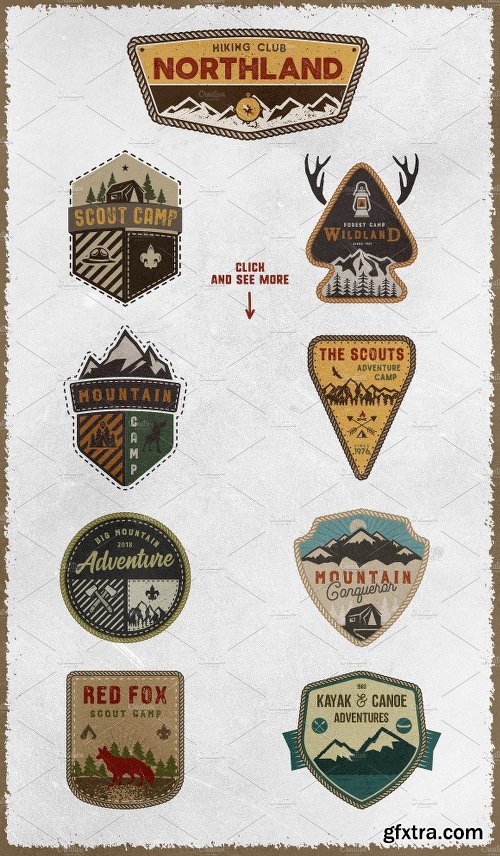 CreativeMarket The Scouts & Camping Badges 1854524