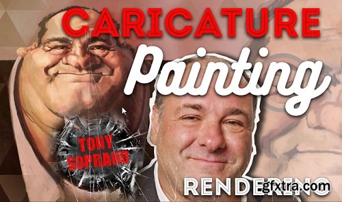 Caricature Painting of Tony Soprano Pt 3 – Rendering