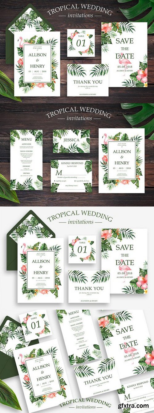 CM - Tropical Wedding Invitation Suite 1807938