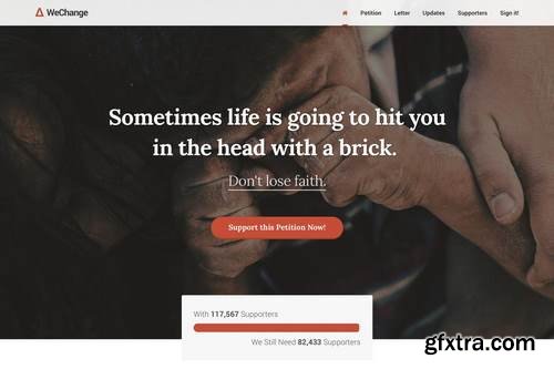 ThemeForest - WeChange - One Page HTML Petition Template 8521358