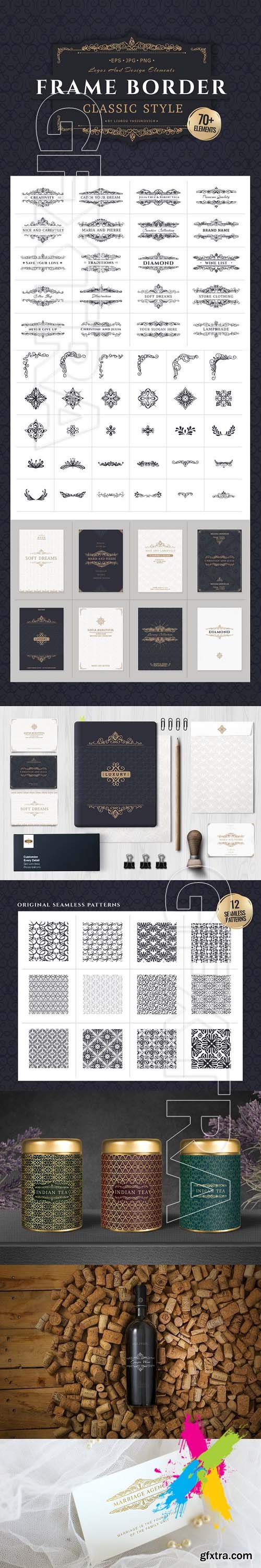 CreativeMarket - Frame borders & Ready-made cards 1850960