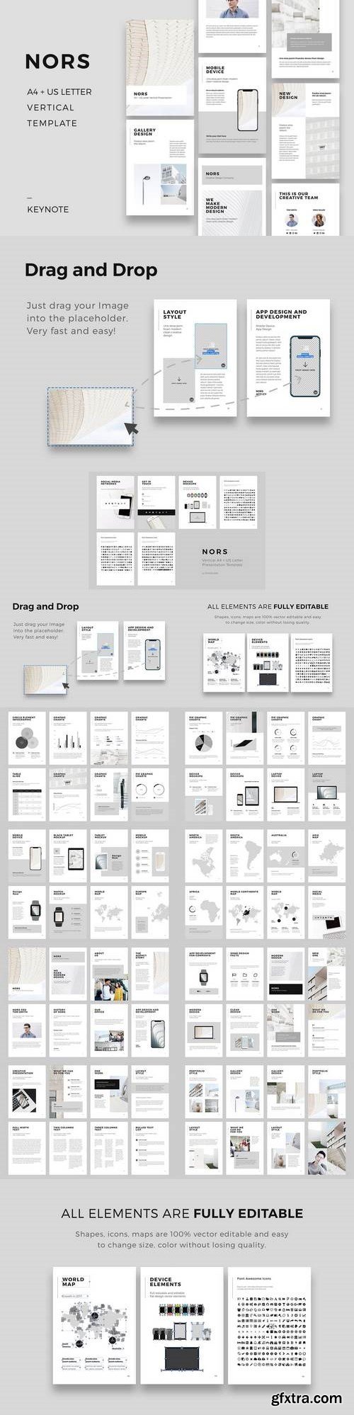 NORS A4 US Letter Vertical Keynote Template