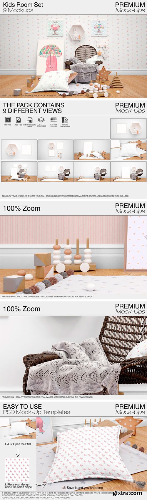 CM - Kids Room Mockup Pack 1806097