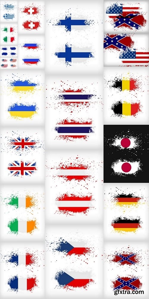 Grunge flag vectors