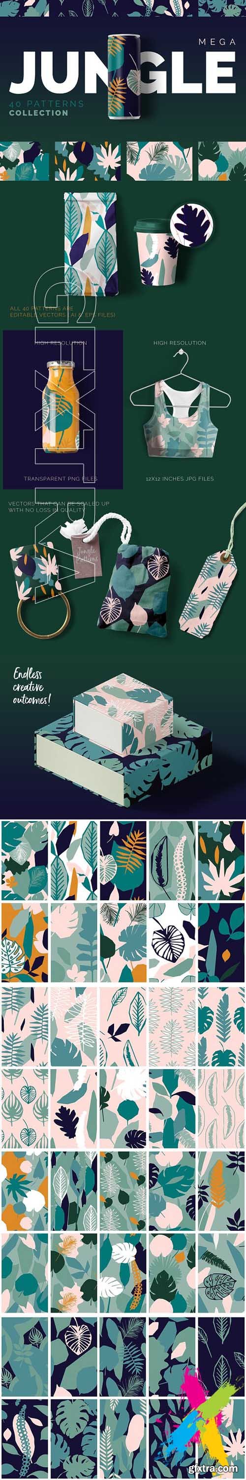 CreativeMarket - Jungle Patterns Collection 1862702