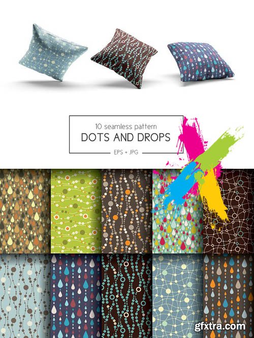 CreativeMarket - Dots and drops patterns 1862601