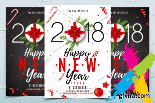 CreativeMarket - Happy New Year Poster Invitation 1846025