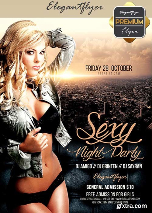 Sexy Night Party V19 Flyer PSD Template + Facebook Cover