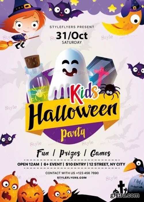 Kids Halloween Party 2017 V17 PSD Flyer Template