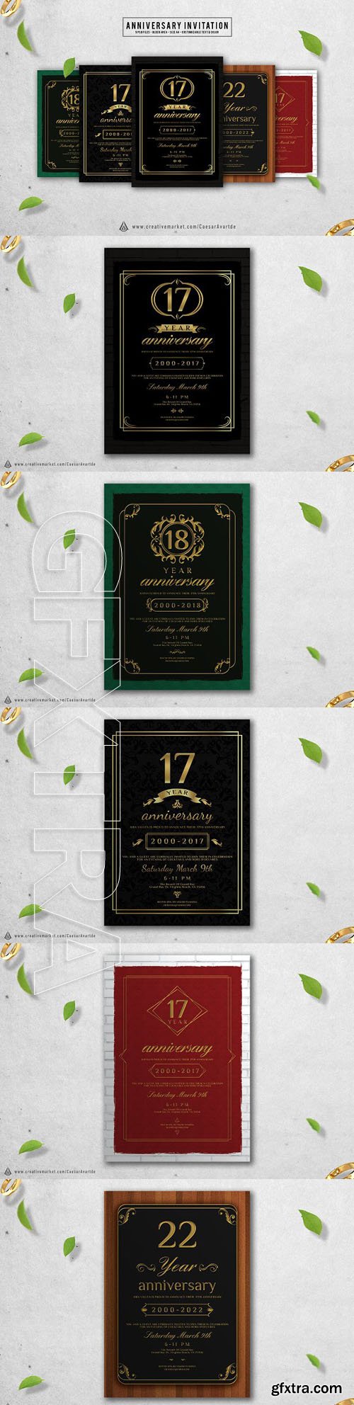 CreativeMarket - 5 Anniversary Invitation 1860765