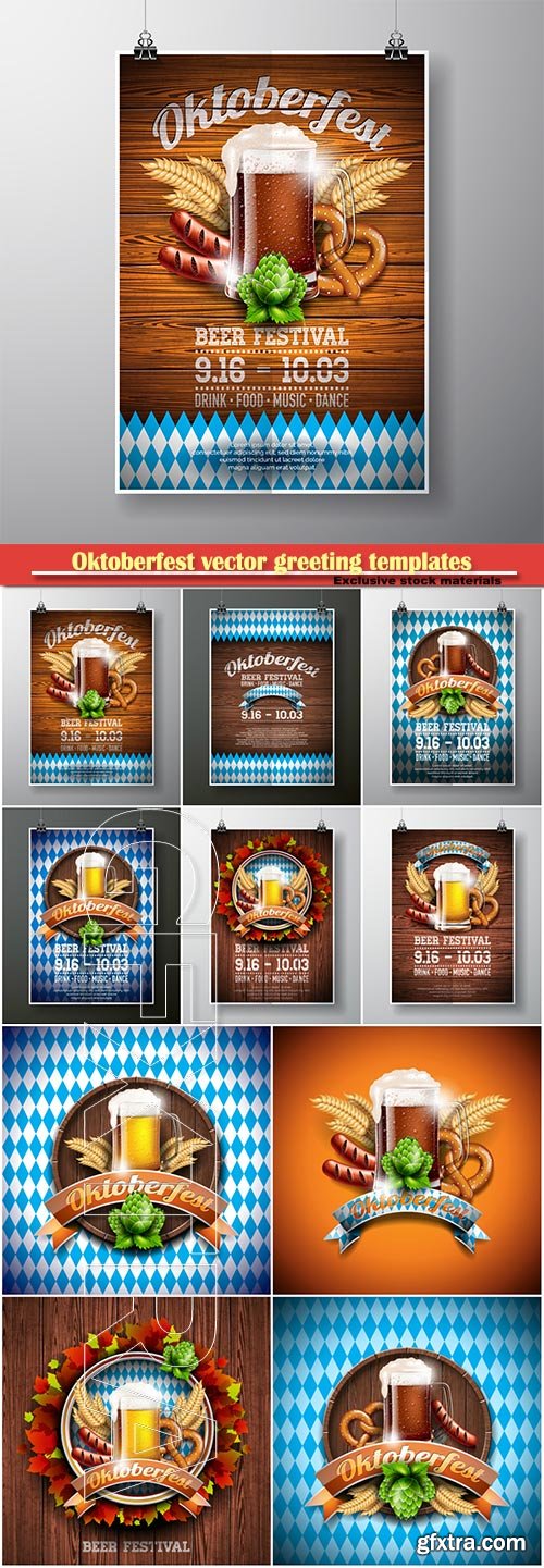 Oktoberfest vector greeting templates