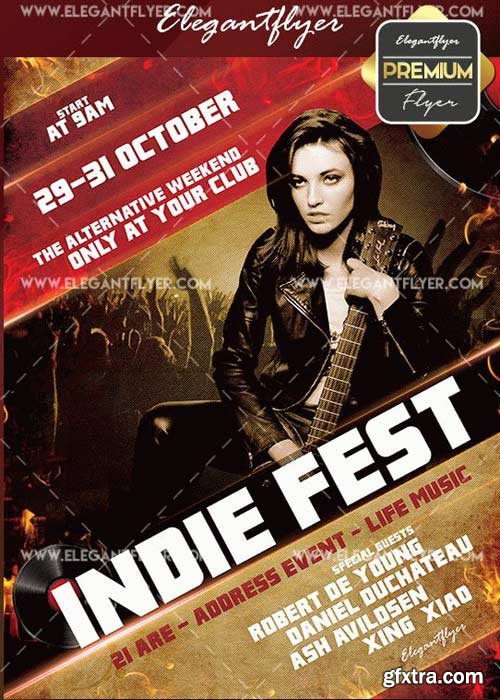 Indie Fest V18 Flyer PSD Template + Facebook Cover