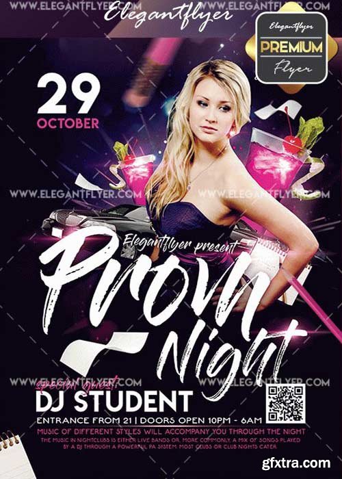 Prom Night V17 Flyer PSD Template + Facebook Cover