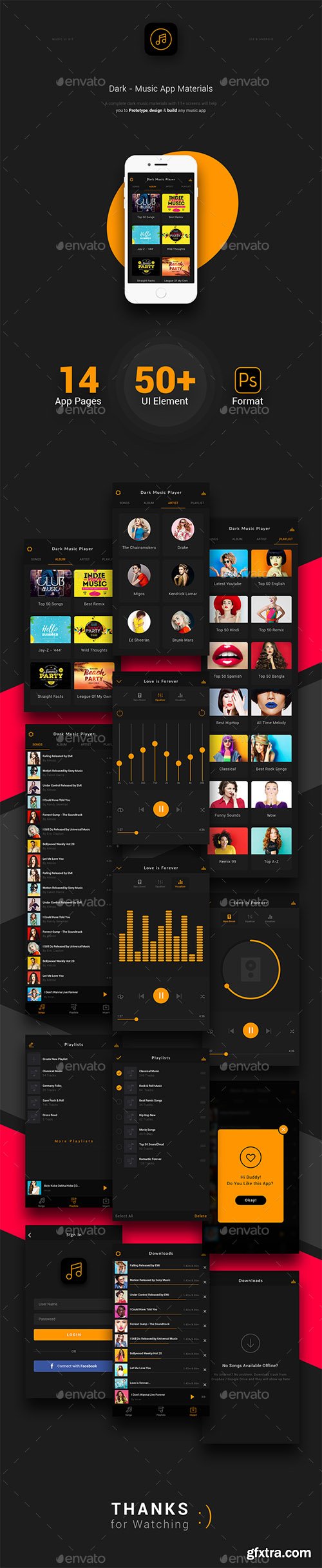 GR - Musica – Music App Materials UI kit 20475101