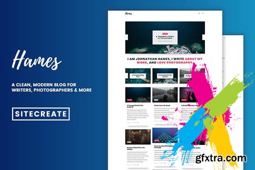 CreativeMarket - Hames - Sleek, Modern Blog Theme 1835567