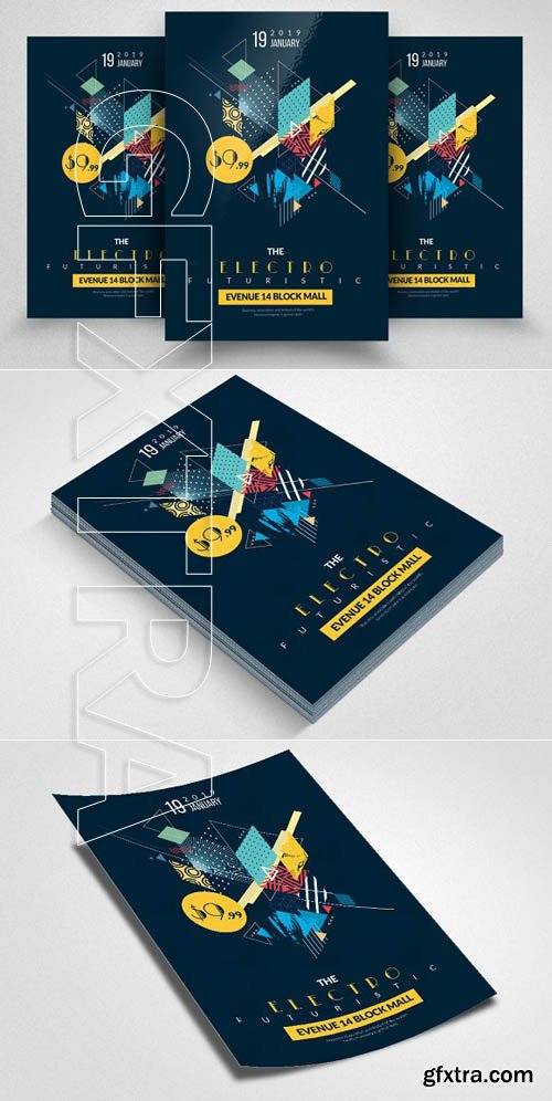 CreativeMarket - Electro Flyers 1863822