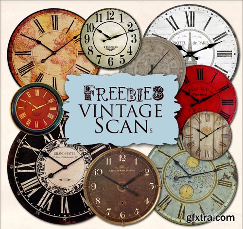 Scrap Kit - Vintage Style Clocks