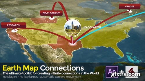 Videohive - Earth Map Connections - 20521238