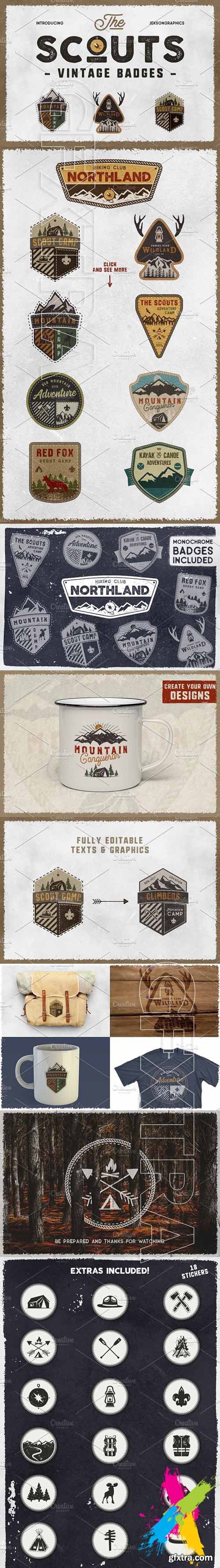 CreativeMarket - The Scouts & Camping Badges 1854524