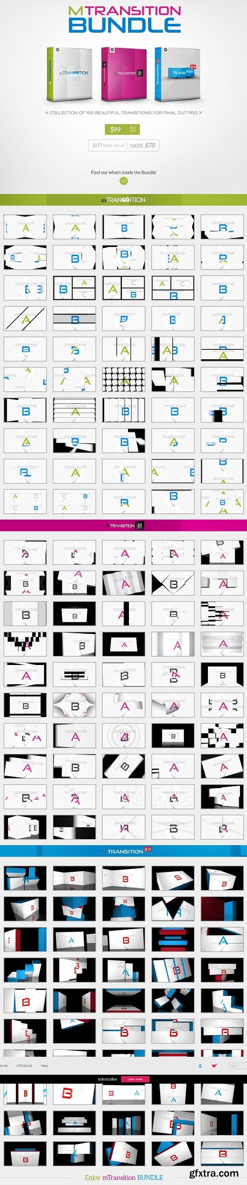 MotionVFX - mTransition Bundle - 150 FCPX Transitions for Final Cut Pro X (Mac OS X)