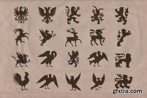 CreativeMarket Vintage shapes - Heraldry Symbols 2 35127