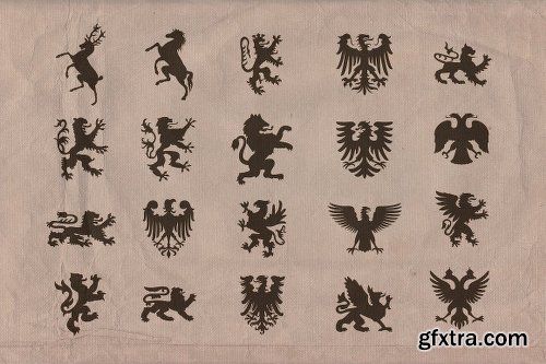 CreativeMarket Vintage shapes - Heraldry Symbols 2 35127