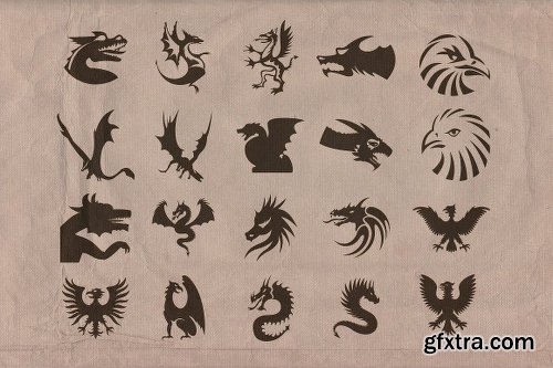 CreativeMarket Vintage shapes - Fantasy/Heraldry 35126