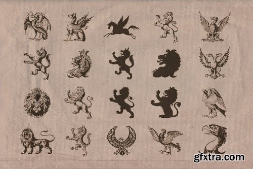 CreativeMarket Vintage shapes - Fantasy/Heraldry 35126