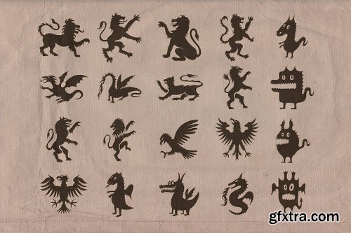 CreativeMarket Vintage shapes - Fantasy/Heraldry 35126