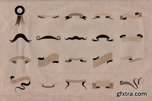 CreativeMarket Retro/Vintage shapes - Ribbons 2 35110