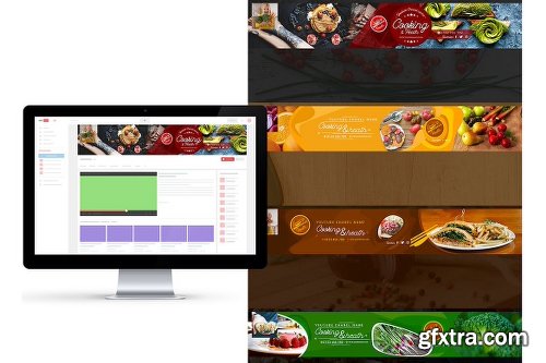 5 Cooking & Health-Youtube Banners Template