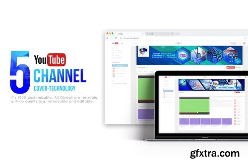 5 Tech Channel-Youtube Banners Template