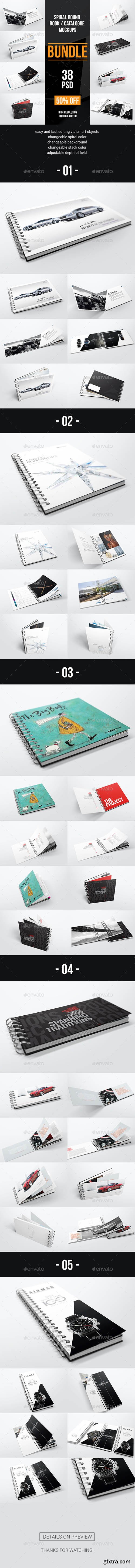 Graphicriver Spiral Bound Book / Catalogue Bundle Mockups 20687683