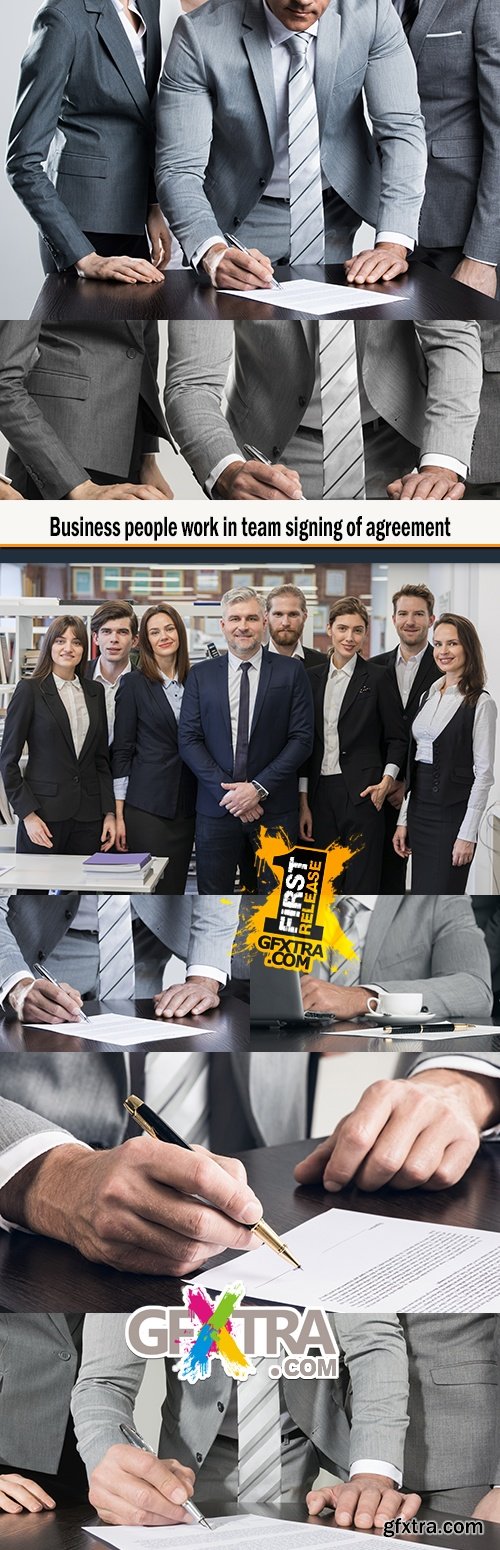 Business people work in team signing of agreement