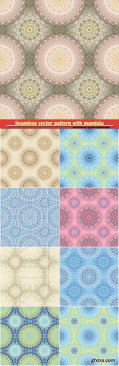 Seamless vector pattern with mandala