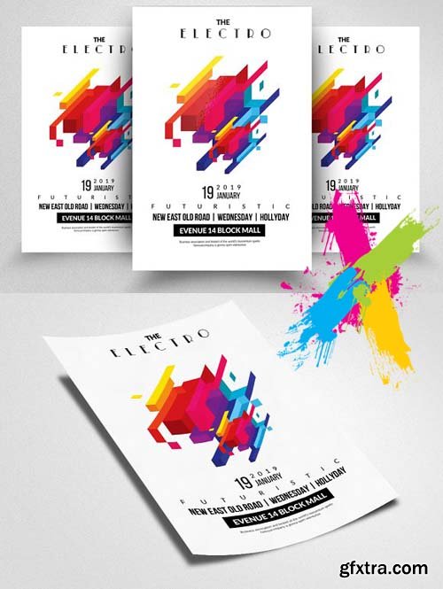 CreativeMarket - Vector Electro Flyer 1864008