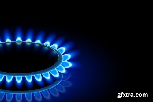 gas burner flame fire vector image 25 EPS