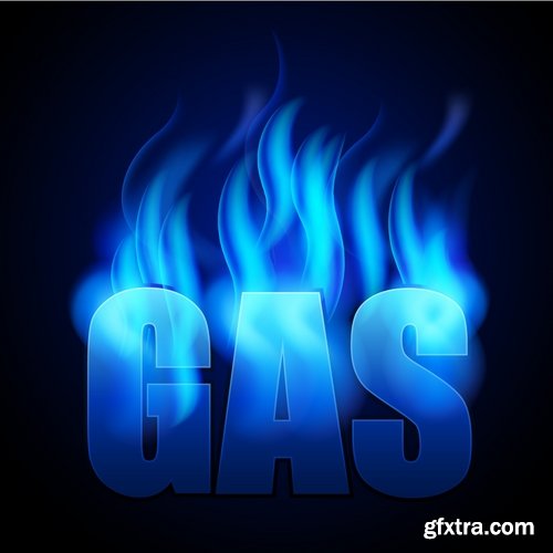 gas burner flame fire vector image 25 EPS