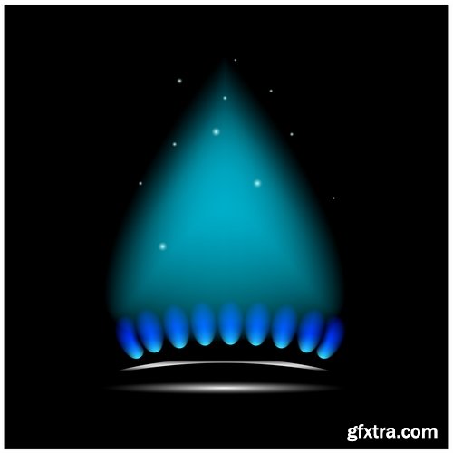 gas burner flame fire vector image 25 EPS