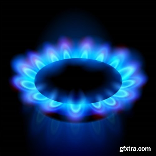 gas burner flame fire vector image 25 EPS