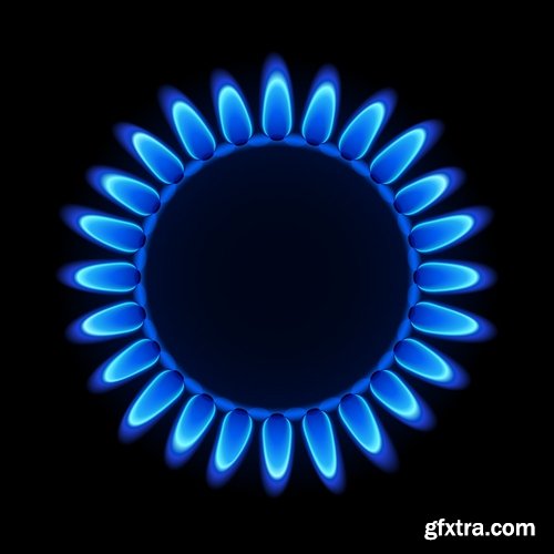 gas burner flame fire vector image 25 EPS