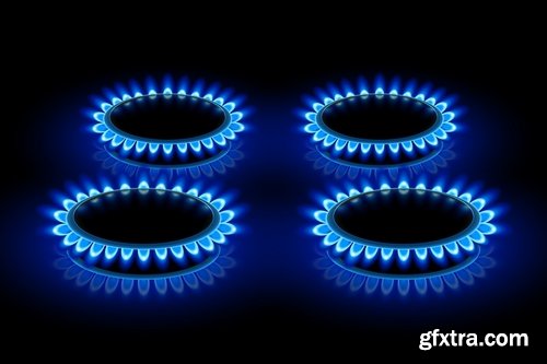 gas burner flame fire vector image 25 EPS