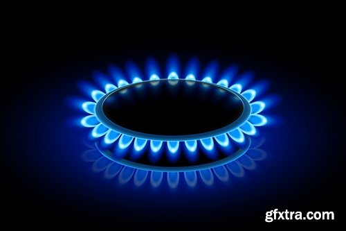 gas burner flame fire vector image 25 EPS