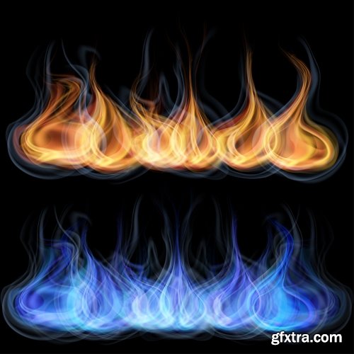 gas burner flame fire vector image 25 EPS