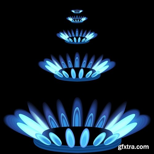 gas burner flame fire vector image 25 EPS